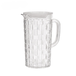 Carafe à eau en plastique transparent HALO 1500 ml avec couvercle et poignée, carafe texturée pour boissons, pour la maison, la cuisine, le restaurant, l'hôtel - Product Image 1