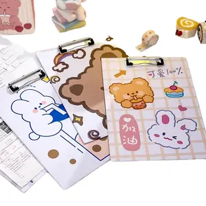Art Sticky Notes Portable Hard Writing Board File Acrylic Clip Colorful Cartoon Cute Bear Style Folder Clipboard With Logo