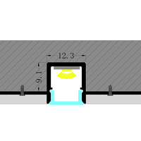 YG-B002 Profilés linéaires en aluminium LED de haute qualité pour plâtre, avec canal pour cloisons sèches et couvercle en PC, pour éclairage de plafonds en cloisons sèches