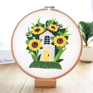 Conjunto de argola bordada com instruções, conjunto de presentes criativos com estampa de flores, argola bordada para iniciantes - Product Image 6