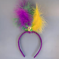 Mardi Gras Plume Bandeau pour Femme Fille Violet Mardi Gras Plume Fleur De Lis Bandeau Carnaval Accessoires