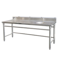 Table de collecte des déchets multifonctionnelle détachable en acier inoxydable 304 JINGDU S201, plan de travail pour la cuisine, capacité de charge de 300 kg/m