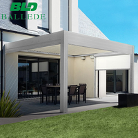 Système de toit bioclimatique en aluminium pour l'extérieur, auvent, lanterneau, persiennes, pergola motorisée rétractable
