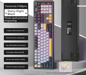 Teclado Mecánico para Juegos Aula F108 Gris-Blanco-Azul RGB Retroiluminado Programable de Tamaño Completo Anti-Ghosting Multimedia Nuevo USB para Portátil - Product Image 1