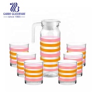 Ensembles de verres à eau classiques avec logo personnalisé, style vintage, ensemble de 5 ou 7 pièces, comprenant un pichet et des gobelets pour eau chaude