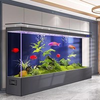 Aquarium sur pied JSD de grande taille, 412 gallons, fond en verre ultra transparent, filtre intégré, pour poissons Arowana, Koi, CustomHomeLivingRoom