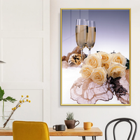 Moderne Vente Chaude Fleurs Simple Conception Créative Cristal Porcelaine Paysage Mural Art Cadre pour Salon Peinture Décorative