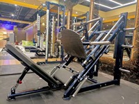 Presse à jambes commerciale en acier avec transmission à roulements, inclinaison à 45 degrés, équipement d'entraînement du bas du corps avec pile de poids de 198 kg FM-1024D