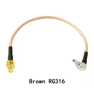 RP SMA Female ke CRC9 Male Angle kanan kabel Pigtail RG316 15cm untuk Modem USB 3G 4G
