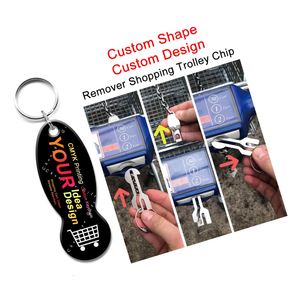Porte-clés promotionnel personnalisé en métal pour déverrouiller les jetons de chariot de courses - Product Image 1