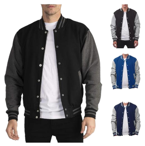 Veste universitaire en coton pour hommes, Streetwear Hip Hop, patchwork brodé personnalisé, hiver, vente en gros - Product Image 1