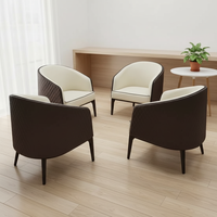 Fauteuil de bar en gros, rembourré, en bois massif et tissu, style loft, personnalisable, avec pieds en fer, pour salle à manger, salon, maison