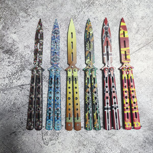 Navaja Plegable de Acero Inoxidable de Alta Calidad, Navaja EDC para Exteriores, Herramienta de Práctica de CSGO Valorant, <span class=keywords><strong>Balisong</strong></span> <span class=keywords><strong>Trainer</strong></span> - Product Image 4