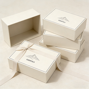 Boîtes d'emballage cadeaux en papier rigide avec couvercle et base personnalisés avec logo pour vêtements - Product Image 4