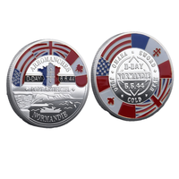 Collection de pièces commémoratives allemandes de la Seconde Guerre mondiale, modernes et traditionnelles, débarquement en Normandie 1944, feuille d'érable, 82e division, or et argent coulés