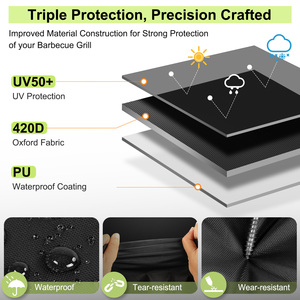 Housse de protection élastique anti-décoloration pour barbecue, housse de protection robuste pour barbecue à gaz extérieur, design portable et facile d'entretien - Product Image 2