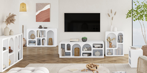 NOUVEAU Cave TV Stand Media Console Cabinet, Home Decor Fir White MDF Wood TV Furniture - Product Image 2