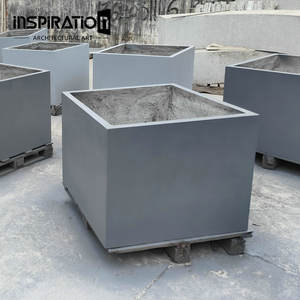 Fioriera Quadrata in <span class=keywords><strong>Cemento</strong></span> Rinforzato con Fibra di Vetro GRC, Design Personalizzato, Grande Vaso per Fiori - Product Image 3