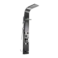 Prix direct usine – Panneau de douche mural noir en acier inoxydable de luxe, le plus populaire, pour baignoire classique autoportante