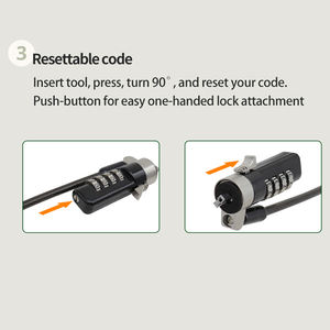 Système antivol pour ordinateur portable MK852, câble de sécurité pour ordinateur portable, cadenas à code réinitialisable en acier universel à 4 cadrans - Product Image 4