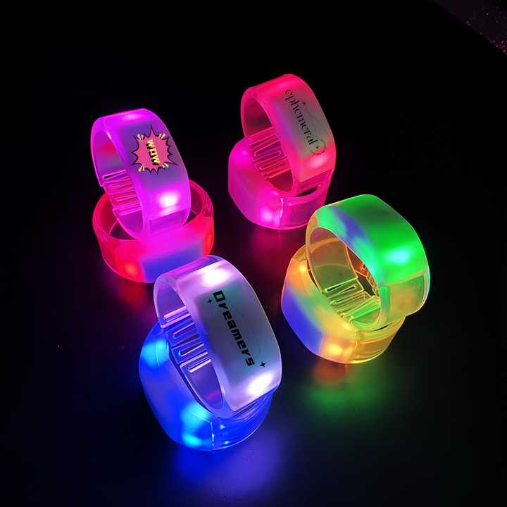 DMX Controlled LED Wristbands - Color Changing Flash Bracelets for
