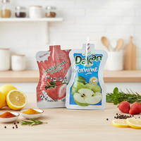 Sachets en plastique personnalisés pour boissons liquides avec paille, pour machine de remplissage de jus en aluminium, pochettes verticales à bec verseur