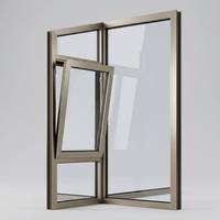 Ventana de Sistema de Aluminio con Rotura de Puente Térmico de Alto Rendimiento HUACAI con Herrajes Ocultos Alemanes de 1.8 mm de Espesor