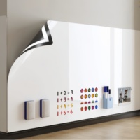 Feuille de tableau blanc magnétique flexible découpée sur mesure, épaisseur douce de 0,4 mm, adhésif amovible au dos, surface facile à effacer pour usages multiples
