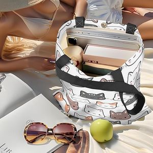 High Quality Full-color Printed <b>Canvas</b> <b>Bag</b> Large Capacity Environmentally Friendly Shopping <b>Bag</b> Handbag - Product Image 2