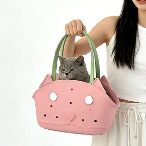 Bolsa de Transporte para Mascotas Eva de Moda, con Orejas de Gato, Decoración DIY, Gran Capacidad, Bolso de Viaje para Perros y Gatos, Portátil, para Exteriores - Product Image 1