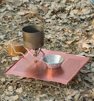 Table pliante moderne portable en aluminium rose IRONDONKEY, mini-meuble d'extérieur pour camping, barbecue, 2 places, base sur pied