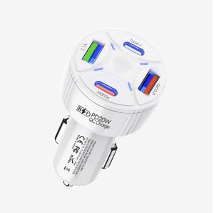 New 53W Car Charger QC3.0 Fast Charging Head Car Fast Charging Cigarette Lighter PD <b>Adapter</b> Suitable for iPhone - Product Image 2