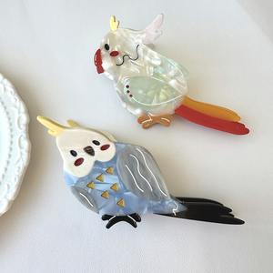 Pince <span class=keywords><strong>à</strong></span> cheveux créative en acétate motif oiseau de dessin animé, design unique, vente en gros, pince <span class=keywords><strong>à</strong></span> cheveux personnalisée pour femmes - Product Image 3