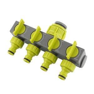 ChenMei ABS 1/2" 3/4" 1" Pembagi Keran Selang Taman 4 Arah dengan Katup - Product Image 4