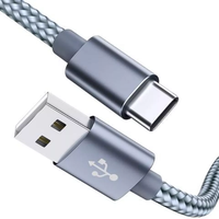 Câble de données USB2.0 en nylon tressé, gaine en alliage d'aluminium, type A vers type C, charge rapide 3A pour iOS et écouteurs