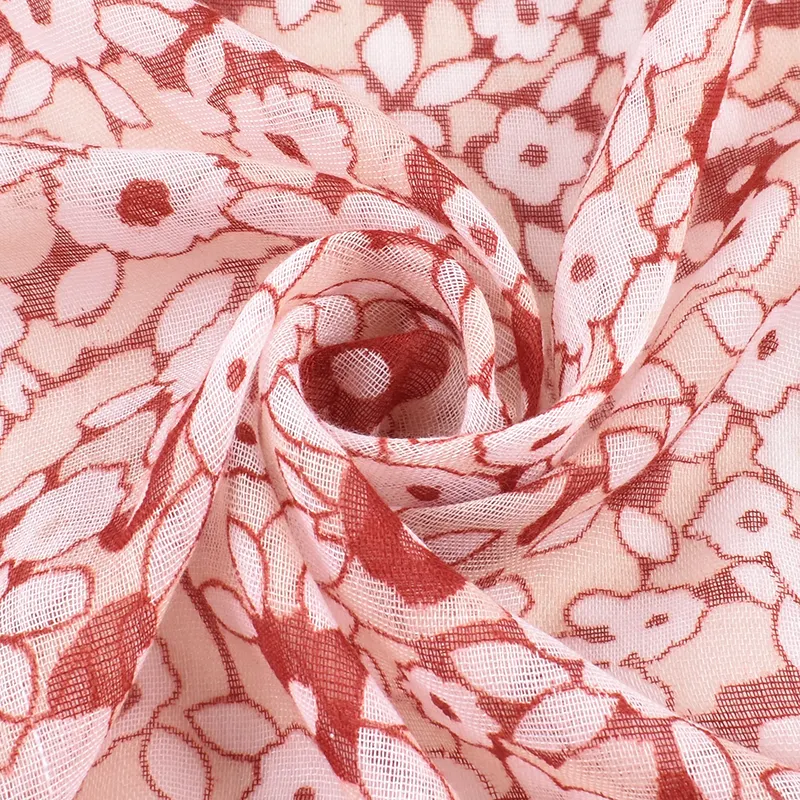 Autumn/Winter New Flower Print High Quality Balinese Scarf Women's Breathable Lightweight Scarf Acceptable for Customization