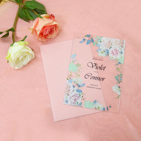 Textes personnalisés acrylique transparent mariage carte d'invitation unique carte de vacances