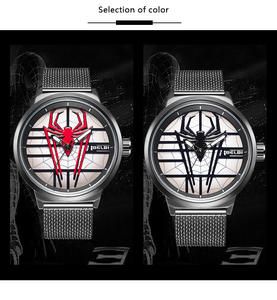 Montre-bracelet <span class=keywords><strong>Spider</strong></span>-<span class=keywords><strong>Man</strong></span> créative et tendance à grand cadran, bracelet en maille d'acier inoxydable de luxe, montres <span class=keywords><strong>Spider</strong></span>-<span class=keywords><strong>Man</strong></span> héros guerrier - Product Image 1