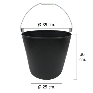 Cestino/Secchio in Plastica Nera con Una Maniglia, 22 Litri - Product Image 2