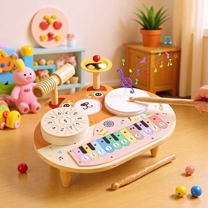 Mesa Musical Multifuncional de Madera para Niños, con Tambor, Piano y Percusión Orff, Juguete Educativo - Product Image 2