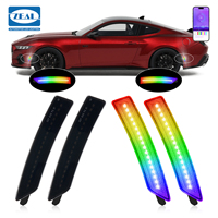 Feux latéraux LED RGB à changement de couleur avec contrôle par application pour Ford Mustang S650 Gen7 2024 et modèles ultérieurs – Éclairage modifié pour pare-chocs avant et arrière
