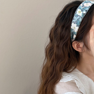 عصابة شعر مطرزة على الطراز الصيني الجديد للفتيات على الطراز العرقي ، عصابة رأس معقودة مطرزة من الأورجانزا - Product Image 2