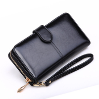 Drop pengiriman grosir harga pabrik kapasitas besar kulit Pu multifungsi wanita ritsleting dompet Clutch panjang