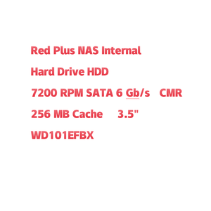 Disque dur interne NAS Red Plus HDD-7200 RPM SATA 6 Gb/s CMR 256 Mo de cache 3,5 pouces <span class=keywords><strong>WD101EFBX</strong></span> pour ordinateur de bureau 10 To - Product Image 2