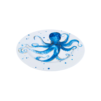 Assiette à dîner en mélamine pour enfants, motif pieuvre bleue, incassable, résistante au lave-vaisselle, qualité alimentaire, pour restaurant, personnalisable OEM Bestwares