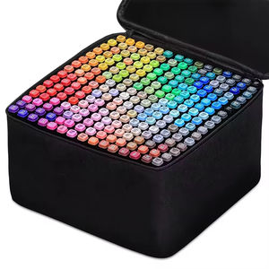 Marqueurs d'art Hilaud 24/36/60/80/168 couleurs, manga, croquis, 168 stylos à double embout, à base d'<span class=keywords><strong>alcool</strong></span>/d'eau, pointes en <span class=keywords><strong>feutre</strong></span> 6-7 mm/1-2 mm, école - Product Image 1