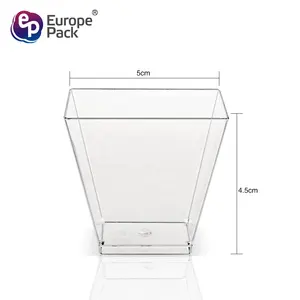 Europe-Pack Best Seller 58ml Disposable Plastic Square Dessert Cups- Carton Of 1000pcs