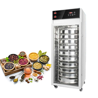 Commerciële Ss Fruit Vlees Droger Dehydrator 36L Voedsel Drogen Machine Mobiele Voedsel Vlees Vis Kruid Maïs Pinda Droger Machine