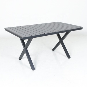 Modern Outdoor Aluminum Frame Coffee <b>Table</b> With Plastic Wood for Dining Park Villa or Home Bar on Balcony K/<b>D</b> - Product Image 1