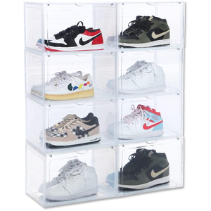Caja de Zapatos Plegable de Plástico Ajustable, Organizador de Zapatos para el Hogar, Dormitorio, Baño, Entrada, Simple, Ahorra Espacio, Gran Capacidad - Product Image 1